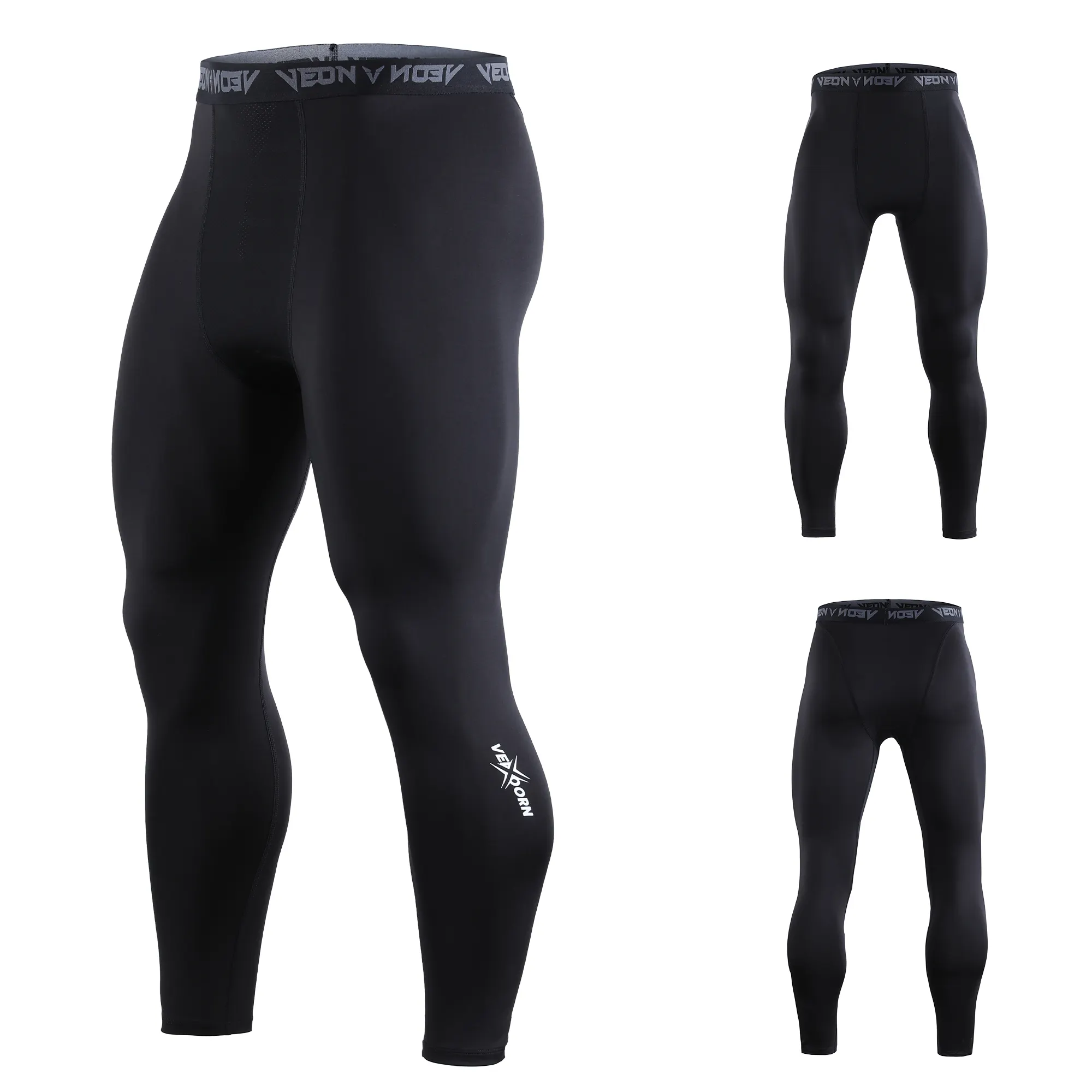 Pantalones de compresión para correr fitness con logotipo personalizado, ropa interior transpirable de secado rápido para hombre, medias de compresión de baloncesto