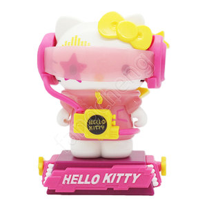 Figurine de collection néon <span class=keywords><strong>Cyberpunk</strong></span> Techwear DJ Kitty rose et jaune 100-120mm pour capsules Gashapon, jouet surprise pour cadeaux - Product Image 2