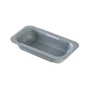 Cozinha Wash Vegetais Frutas Filtro Prateleira Prateleira Extensível Pia Colander Cestas cesta de drenagem multi-função