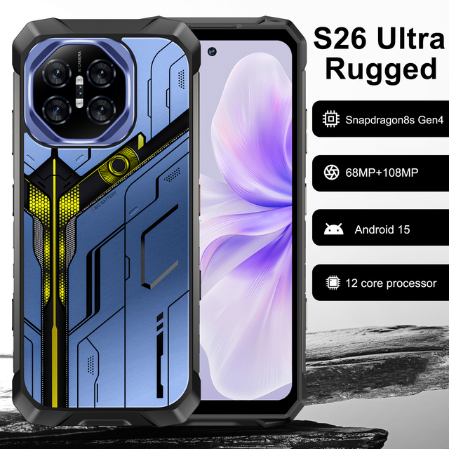 S26 Ultra 5G Rugged Phone 16GB RAM 1TB ROM 22000mAh Battery 68MP 108MP Dual SIM Waterproof Water Resistant Gaming LCD