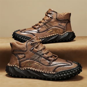 Stivali da neve <span class=keywords><strong>invernali</strong></span> alla moda da <span class=keywords><strong>uomo</strong></span> con suola spessa, stivali corti Casual e caldi, traspiranti e confortevoli - Product Image 5