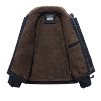 Veste matelassée en coton avec logo personnalisé, style workwear, pour homme d'âge mûr, épaisse et doublée de velours, style rétro, en laine d'agneau
