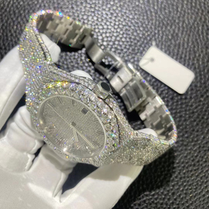 Relojes de Lujo con Moissanita, Logotipo Personalizado, Movimiento Mecánico, Correa de Acero Inoxidable, Esfera Analógica con Agujas, Estilo Hip Hop Deportivo, Reserva de Energía - Product Image 4