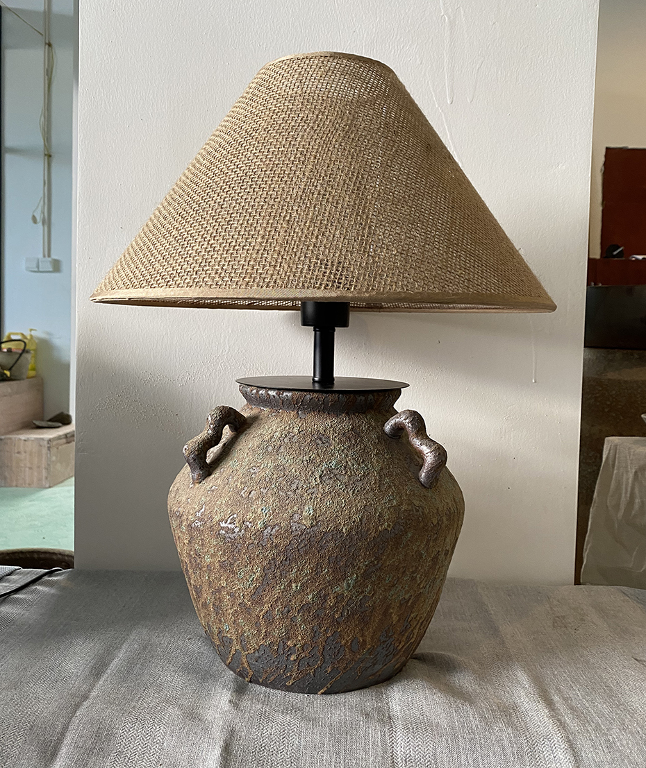 bedside lamp earthy natural