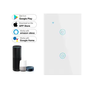 Interruptor de luz inteligente ZigbeeTuya, interruptor de pared táctil WiFi, funciona con Alexa Google Home Alice Smart Life 1/2/3/4 Gang