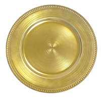 Assiettes de présentation dorées de luxe, durables et élégantes, de haute qualité, rondes, pour mariage, avec serviettes personnalisées, pour hôtels et décoration de fêtes