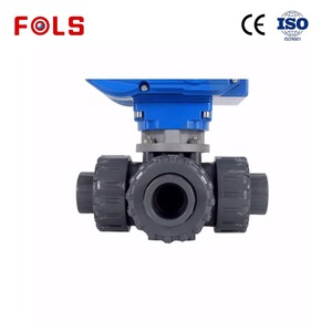 Válvula de Bola Motorizada de PVC de Tres Vías, Tipo de Actuador UPVC DN40 PN16, para Agua, OEM - Product Image 4