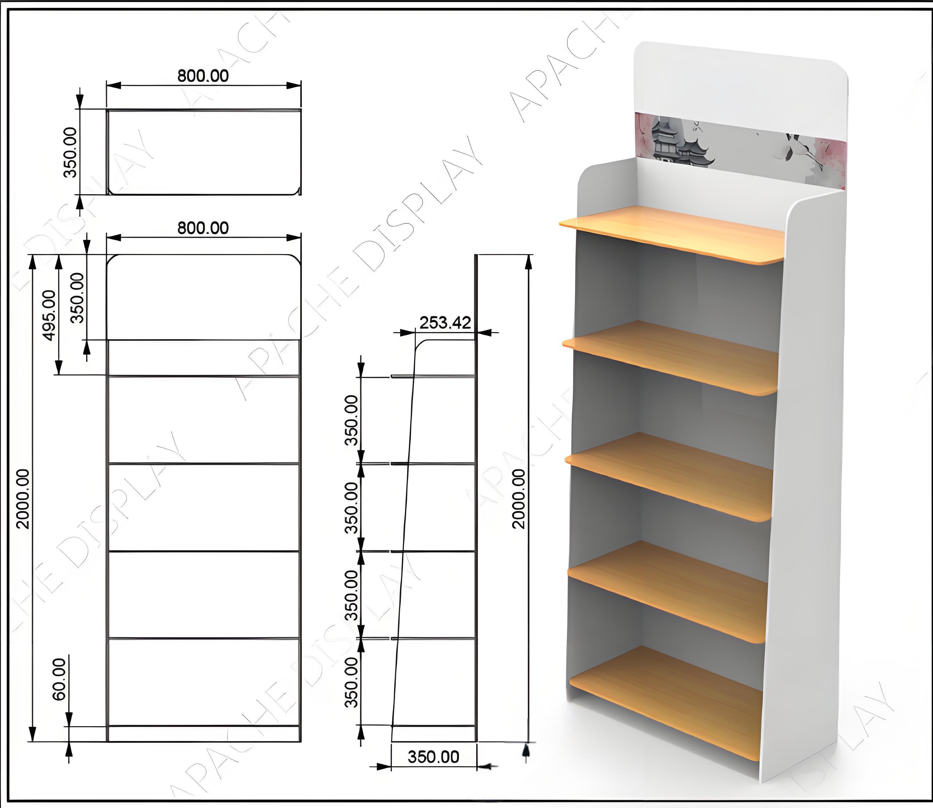 Apache Custom Wooden Bottle Display Stand Display Rack for Supermarket & Retail Store & Bottle Store — view 2