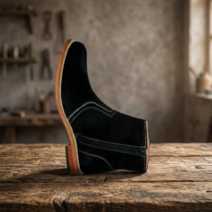 Chaussures pour hommes élégantes et confortables en cuir véritable, longueur cheville, couleur noire attrayante, doublure en cuir véritable, fermeture éclair, automne/hiver - Product Image 3