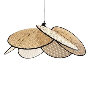 Japanese Style Rattan Pendant <b>Light</b> Round E27 LED Single Head Chandelier For <b>Dining</b> Room Living Room Guesthouse Tea Room - Product Image 5