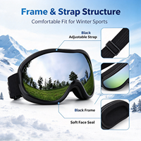 Masque de ski Lamicall 3X anti-buée en TPU - Protection UV 100% Taille unique Modèle HX-043 OTG Cadeaux pour le ski et le snowboard Hommes