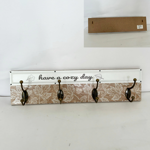 Llaveros de madera de 4 ganchos, decoraciones de pared rurales para cocina, sala de estar, baño, regalos de inauguración de la casa, colgadores de hierro, estilo artístico - Product Image 6