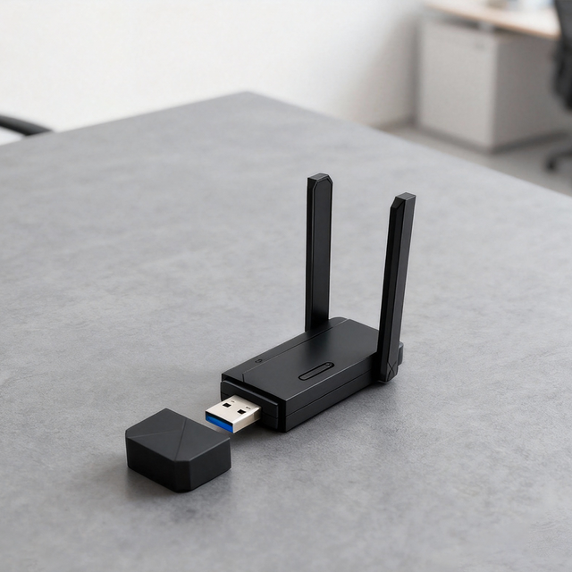 WiFi 6 USB 3.0 External Dual Antenna 1300Mbps Wireless Network Adapter Driver-Free for Windows 10/11 Laptop in Stock