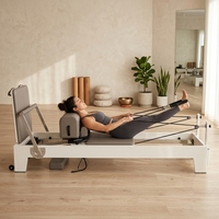 Máquina de Pilates Reformer Profesional de Grado Estudio, Cama de Madera de Roble Macizo con Acabado de Pintura Horneada, Núcleo de Madera de Arce Premium para Entrenamiento