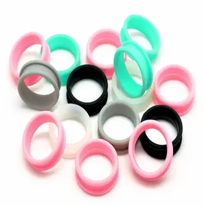 Baoli-Anillos para tijeras de aseo de mascotas, anillos de silicona antideslizantes, insertos coloridos, juego de tijeras para mascotas, anillo