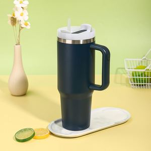 Gobelet isotherme de voyage pour voiture H2.0 avec poignée, 40 oz, couvercle, paille, antidérapant, conception personnalisée ODM OEM - Product Image 5