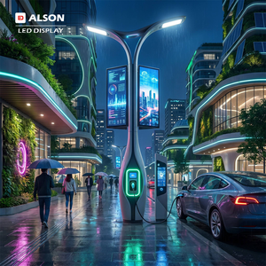 Écran d'affichage numérique ALSON LED extérieur IP65 étanche sur mesure pour poteau d'éclairage public, lecteur vidéo et kiosque publicitaire - Product Image 1