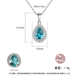 Collar de plata de ley S925 con forma de lágrima para mujer, personalizable en cobre, ideal para eventos nocturnos y otras ocasiones. - Product Image 5