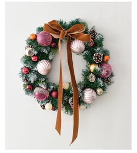 Nuoqi 50cm handmade PE + PVC chất liệu Trạng Nguyên tự nhiên thực giáng sinh Vòng Hoa Treo Đồ trang trí cửa treo trang trí cao - Product Image 3