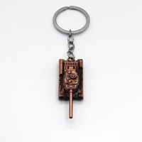 Colgante único para coche para hombre, con un modelo de tanque T34 hueco de la Segunda Guerra Mundial, adecuado como pequeño regalo, llavero