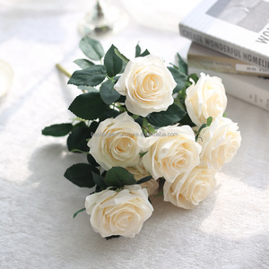<span class=keywords><strong>Oses</strong></span> Bouquet Artificial Flower Rose Boxes De Fleurs Silk Mix Colors Preserved Real Touch Chapado en oro 10 Head White - Product Image 5