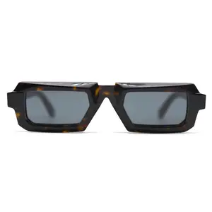 Đen lens Mini Sun Glasses Acetate khung tac phân cực Kính mát Thiết kế UV400 dày kính mát thương hiệu phụ nữ người đàn ông