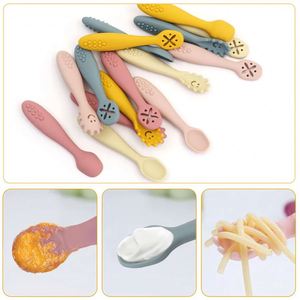 3PCS Kawaii Custom Tableware Set for <b>Kids</b> <b>Dining</b> Food Grade BPA-Free Silicone Spoon & Teether for Toddler Feeding Training Baby - Product Image 2