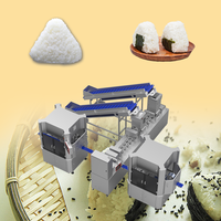 Machine automatique à boulettes de riz triangulaires en acier inoxydable 304, machine à sushi Onigiri, usine de transformation alimentaire incluant une machine d'emballage