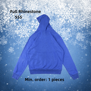 Felpe con Cappuccio 555 per Uomo, Completamente Decorate con Strass, Alta Qualità 100% Cotone, Abbigliamento Y2k, Stile Casual High <span class=keywords><strong>Street</strong></span> - Product Image 2