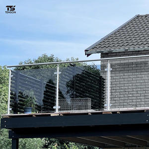 Barandillas de Acero Inoxidable y Vidrio para Exteriores, Barandilla de <span class=keywords><strong>Madera</strong></span> para Terraza junto al Lago, Barandilla de Balcón, Barandillas de Escalera de Caracol - Product Image 4