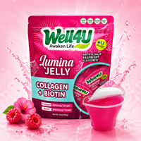 Délicieuses collations de gelée de collagène au goût framboise et hibiscus, pudding aux fruits sucré