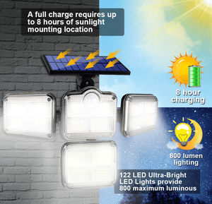 Luz led solar de pared con sensor de movimiento, detección corporal infrarroja, inducción de <span class=keywords><strong>cuerpo</strong></span> <span class=keywords><strong>humano</strong></span> IP 65, impermeable, lámpara de pared solar de jardín - Product Image 3