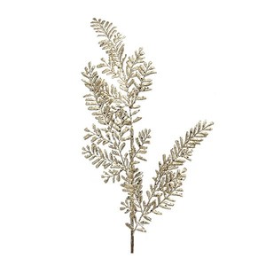 Ramo con foglie di champagne glitterate, altezza 70 cm - Product Image 1