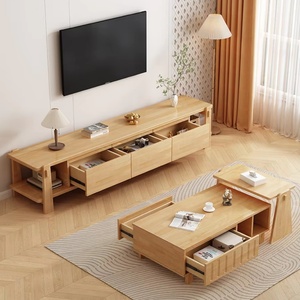 Mesa de TV Rectangular Extensible de Madera de Diseño Moderno para Sala de Estar - Product Image 1