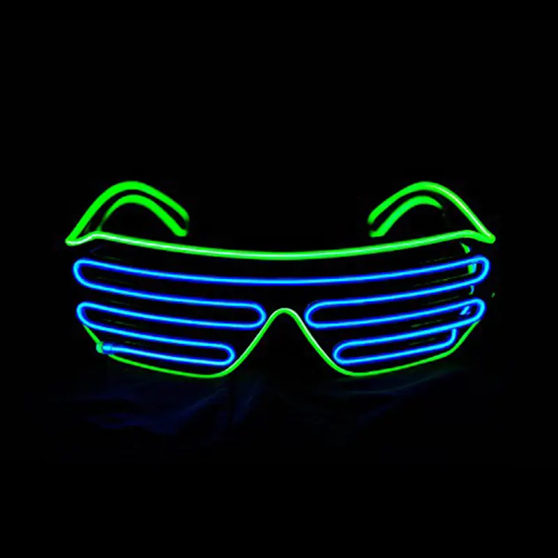 Kostüm partisi <span class=keywords><strong>iyilik</strong></span> deklanşör tel Neon Rave gözlük parlak LED gözlük yanıp sönen güneş gözlüğü