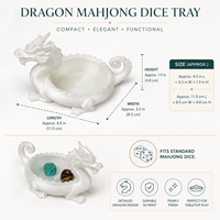 Plateau à dés de mahjong imprimé en 3D avec motif animal dragon – Cadeau d'anniversaire moderne et accessoire de décoration pour soirées jeux