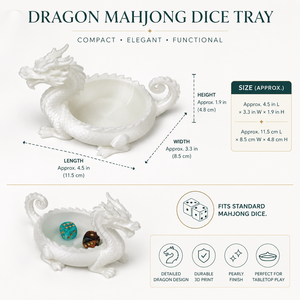 Vassoio per dadi a forma di drago stampato in 3D, vassoio per dadi mahjong a forma di drago, accessori decorativi per giochi da tavolo - Product Image 3