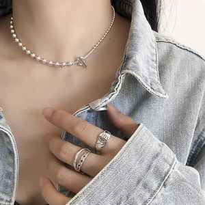 S925 Sterling <b>Silver</b> Beaded Necklace 38cm Chain Length Ball Shape <b>Choker</b> Everyday Wear Fine Jewelry - Product Image 1