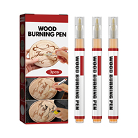 Stylos marqueurs pour brûler le bois, idéaux pour l'artisanat, les pochoirs, la création de lettres, les cadeaux, les travaux manuels, lot de 3 stylos de pyrogravure