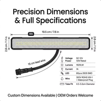 Barre lumineuse intérieure UTV 12V blanche, barre lumineuse pour cage de sécurité, étanche, pour Polaris RZR, Can-Am Maverick X3, Honda Talon Factory
