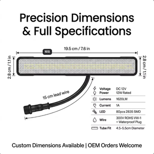 Barre lumineuse intérieure UTV 12V blanche, barre lumineuse pour cage de sécurité, étanche, pour Polaris RZR, Can-Am Maverick X3, Honda Talon Factory - Product Image 3