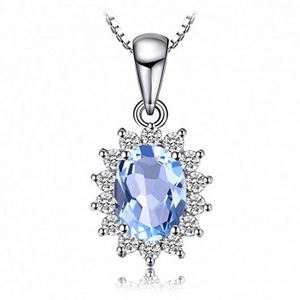 La Princesa de <span class=keywords><strong>peridoto</strong></span> Natural amatista Topacio creado zafiro Esmeralda rubí colgante de piedras preciosas Collar de plata de ley 925 - Product Image 6