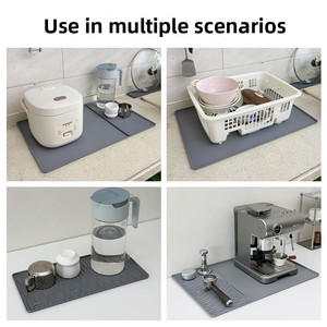 Silicone Coffee Machine <b>Mat</b> <b>Bar</b> Counter Pad Modern Minimalist Non-Slip Countertop Protector Heat-Resistant Draining Coaster <b>Mat</b> - Product Image 4