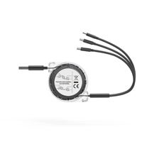Câble de données USB 3-en-1 personnalisable avec logo, charge rapide pour téléphone portable et ordinateur, compatibilité écouteurs Type-C, boîte de marque imprimée en PVC