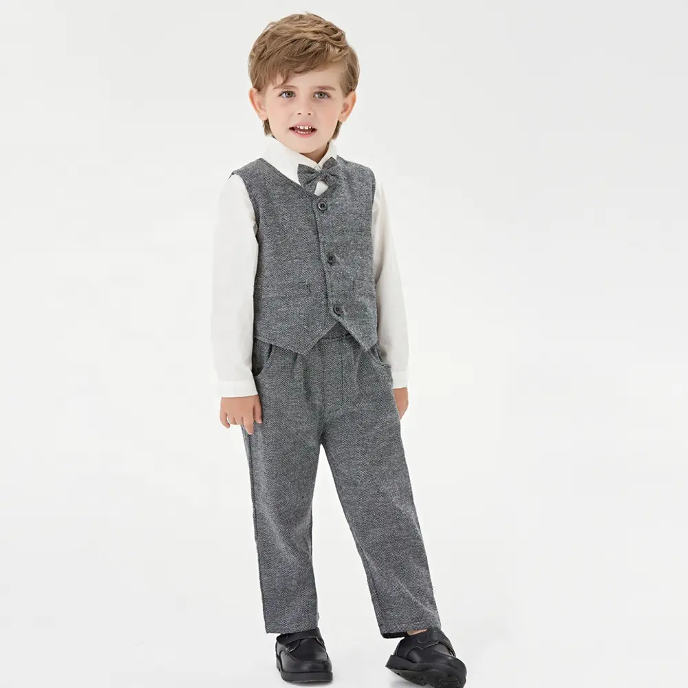 Kids Outdoor Mode Kleding Sets Zomer Lente Lange Shirt Met Broek Luxe Kinderen Jongens Gentleman Kleding Sets