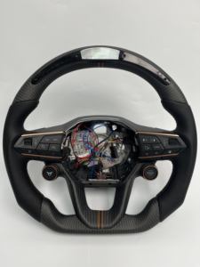 YLC pour Seat <span class=keywords><strong>Cupra</strong></span> <span class=keywords><strong>Leon</strong></span> Tavascan Terramar <span class=keywords><strong>Formentor</strong></span> Born Ateca Volant de course personnalisé en fibre de carbone véritable Z Smart LED - Product Image 1