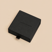 Boîte à bijoux en carton rigide tendance avec logo personnalisé, estampage à chaud, boîte à tiroir, emballage coulissant avec pochette à bijoux