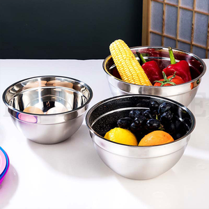 Tazones para Mezclar de Acero Inoxidable Grueso con Tapa Multicolor, Tazones para Ensalada de Varios Tamaños para Hornear, Preparar, Cocinar y Servir Alimentos - Product Image 2