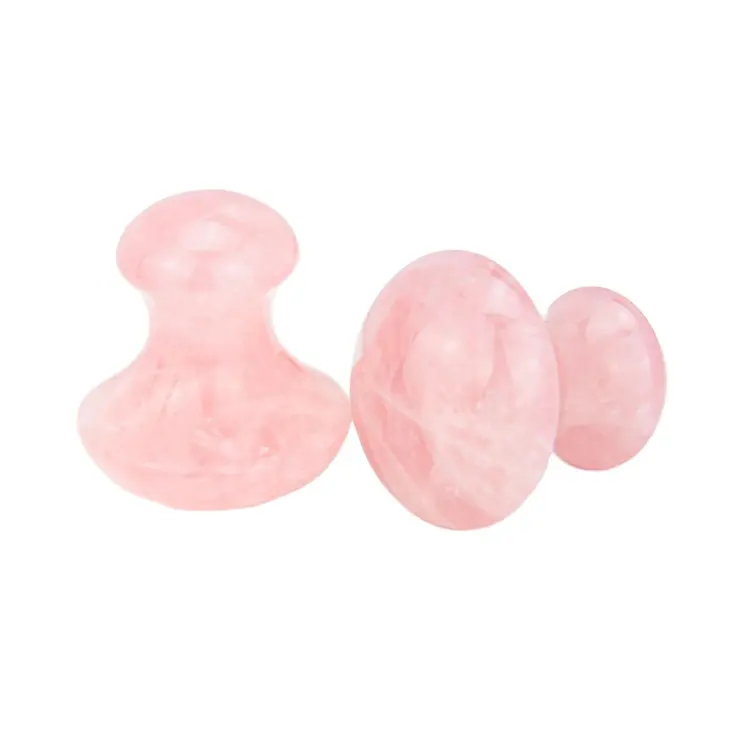 Großhandel Naturstein Gusha Jade-Roller-Eiskugeln für die Gesichtsmassage Pilz Abnehmen Gesichtsmassage Rosenquarz