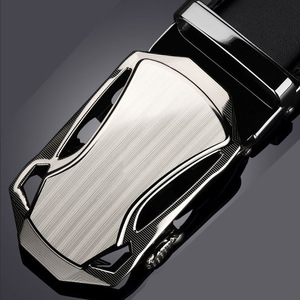 Ceinture assortie pour hommes, accessoires, boucle automatique de qualité, en cuir véritable, marque personnalisée, Logo - Product Image 3